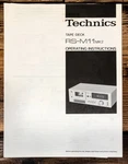 Technics RS-M11 MK2 Cassette Owners / User Manual *original*. Fixed Price $19.97.