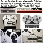 Revox Service Manuals, Owners, Articles, Schematics, Hifi Audio Computer Dvd !. Fixed Price $12.97.