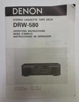 Denon DRW-580 Cassette Tape Deck Operating Instructions En/fr/sp. Fixed Price $19.97.