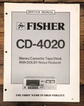 Fisher CD-4020 Cassette Service Manual *original*. Fixed Price $24.97.