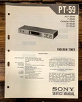 Sony PT-59 Program Timer Service Manual *original*. Fixed Price $19.97.