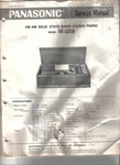 Panasonic Service Manual SE-1219 (scanned Pdf E-format). Fixed Price $16.99.