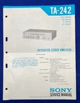 Original Sony Integrated Amplifier Service Manual / TA-242. Fixed Price $19.95.