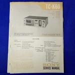 Sony TC-K60 Service Manual Original Paper Oem Repair Guide Usa. Fixed Price $19.96.