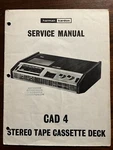 Harman Kardon CAD-4 Tape Cassette Deck Service Manual Original Hk Oem Vintage. Fixed Price $14.99.