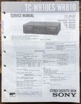 Sony TC-WR10ES TC-WR810 Cassette Service Manual *original*. Fixed Price $19.97.