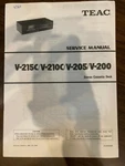 Teac V-215C V-210 V-205 V-200 Cassette Deck Service Manual **original**. Fixed Price $14.19.