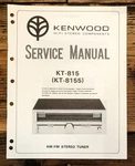 Kenwood KT-8155 Tuner Service Manual *original*. Fixed Price $34.97.