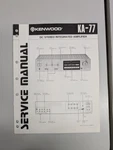 Kenwood KA-77 Dc Stereo Integrated Amplifier Service Manual D-5641. Fixed Price $64.95.
