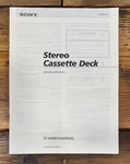 Sony TC-WR645S TC-WR801ES Cassette Owners / User Manual *original*. Fixed Price $24.97.