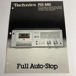 Technics RS-M6 Vintage Cassette Deck Player Specifications Sheet. Fixed Price $32.00.