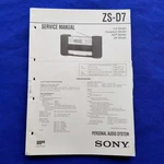 Sony ZS-D7 Service Manual Original Paper Oem Repair Guide Usa. Fixed Price $43.44.