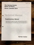 Harman Kardon HK400XM HK-400XM Cassette Supp. Service Manual *original*. Fixed Price $14.97.