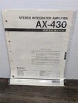 Yamaha AX-430 Stereo Amplifier Service Manual Original Vintage Paperwork Repair. Fixed Price $16.19.