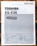 Toshiba EQ-E36 Equalizer Service Manual *original*. Fixed Price $14.97.
