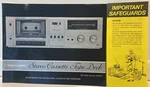 Vtg & Orig Radio Shack Realistic Cassette Deck SCT-24A Instructions W/ Schematic. Fixed Price $11.99.