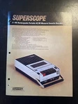 Original 1973 Superscope By Marantz C-103 Rechargeable Cassette Recorder Sheet. Fixed Price $13.49.