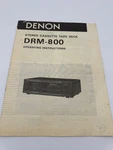 Denon DRM-800 Stereo Cassette Tape Deck Manual Operating Instructions. Fixed Price $14.99.