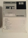 Nikko ND-990 Stereo Cassette Deck Service Manual. Fixed Price $24.95.
