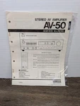 Yamaha AV-50 Stereo Amplifier Service Manual Original Vintage Paperwork Repair. Fixed Price $13.49.