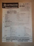 Hitachi Service Manual TRK-W330/W350 Radio Cassette. Fixed Price $13.98.