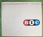 Bic 4M Cassette Deck Owners Manual Two Speed Original New / Old Stock. Fixed Price $49.95.