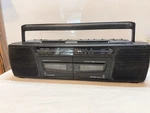 Vintage Realistic SCR-24 Am/fm Radio Dual Cassette Tape Portable Works Read. Fixed Price $35.00.
