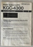 Kenwood # KGC-4300 Graphic Equalizer Booster Instruction Booklet Only. Fixed Price $10.99.