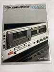 Kenwood KX-800 Vintage Stereo Cassette Deck Brochure. Fixed Price $25.00.