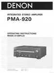 Denon PMA-920 Pre-main Amplifier Owners Manual. Fixed Price $22.24.