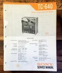 Sony TC-640 Reel To Service Manual *original* #2. Fixed Price $24.97.