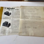 Vintage 1930 Webster Power Amplifiers Technical Data Sales Brochure Letter #g. Fixed Price $27.00.