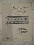 Lafayette Model LA-90T Amplifier Service Manual Original. Fixed Price $15.95.