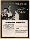 1955 Wurlitzer Organ Happy Family Instrumental Percussion Print Ad. Fixed Price $12.99.