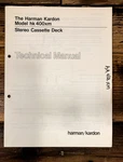 Harman Kardon HK400XM HK-400XM Cassette Service Manual *original*. Fixed Price $14.97.
