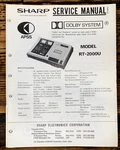 Sharp RT-2000U Cassette Service Manual *original*. Fixed Price $19.97.