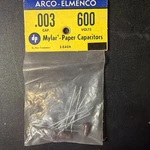 Lot Of 3- Vintage Arco-elmenco .003UF 600V Mylar Paper Capacitors Nos Tube Radio. Fixed Price $30.00.