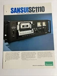 Sansui SC1110 Stereo Cassette Deck Original Rare Brochure. Fixed Price $38.00.
