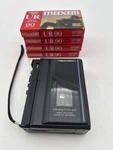 Realistic Minisette TE-20 Cassette Recorder Tested + 4 New Maxell UR90 Tapes. Fixed Price $39.95.