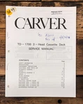 Carver TD-1700 Cassette Service Manual *original*. Fixed Price $34.97.