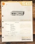 Sony TC-K33 Cassette Service Manual *original*. Fixed Price $14.97.