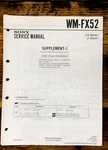 Sony WM-FX52 Radio Cassette Supp. Service Manual *original*. Fixed Price $9.97.