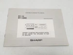 Original Owner User Manual Sharp RT-10BK Cassette Tape Ephemera PA1. Fixed Price $6.75.