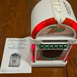 Vintage Popworks Juke Box Am/fm Radio & Cassette Model 1-9873 Cherry 7UP, Lights. Fixed Price $39.95.