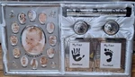 Silver First Year 12-MONTH Baby Photo Frame Set W/ Handprint, Footprint, Tube.. Fixed Price $9.00.