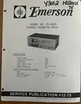 Emerson CD-502D Stereo Cassette Deck Original Service Repair Manual. Fixed Price $19.94.
