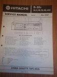 Hitachi Service Manual D-55 Cassette Tape Deck/player Original. Fixed Price $9.48.