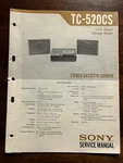 Sony TC-520CS Cassette Tape Recorder Service Manual Original Vintage Oem. Fixed Price $17.99.