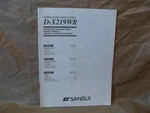 Sansui Stereo Double Cassette Deck D-X219WR Manual 18 Pages. Fixed Price $9.99.