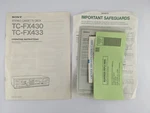 Sony TC-FX430 TC-FX433 Original Operating Instructions Manual And Inserts. Fixed Price $9.39.